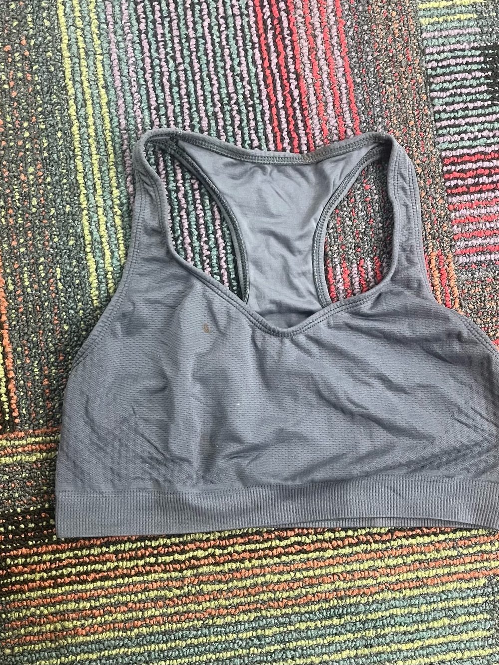 Seamless Racerback Sports Bra - Charcoal Gray